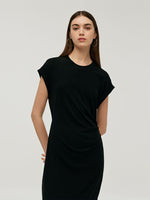 Acetate Side Slit Women Midi Dress GOELIA