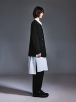 Machine Washable Wool Blend H-Line Double-Breasted Unisex Coat GOELIA
