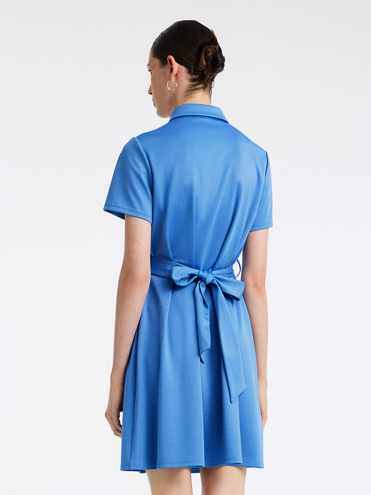 Acetate Knitted Shirt Dress GOELIA