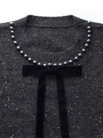 Sequins Beaded Round Neck Women Sweater GOELIA