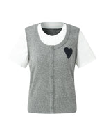 Lyocell Cotton Blend Women Mock Layered T-shirt GOELIA