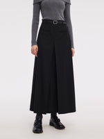 H-Line Pleated Women Skirt With Belt GOELIA