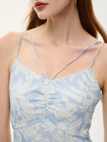 10MM Mulberry Silk Floral Print Women Strap Maxi Dress GOELIA