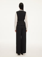 Four-Way Stretch Mock Layered Shirt And Pants Two-Piece Set With Self-Tie Belt GOELIA