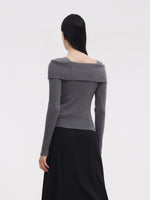 Lyocell Blend Boat Neck Women Knit Top GOELIA