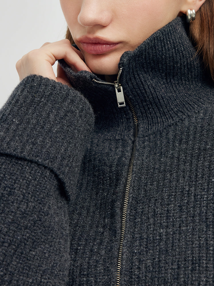 Wool Blend Cardigan And Midi Skirt Two-Piece Set GOELIA