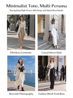 Cotton Blend Relaxed A-Line Women Mid Length Trench Coat GOELIA