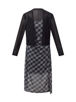 Plaid Adjustable Straps Slip Midi Dress And Cardigan Two-Piece Set GOELIA