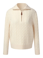 Wool Blend Half-Zip Women Sweater GOELIA