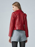Sheepskin Lapel Crop Women Jacket For Dresses GOELIA