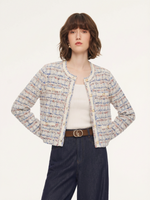Wool Blend Jacquard Women Cardigan GOELIA