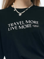Tencel Blend Letter Print Unisex Loose T-Shirt GOELIA