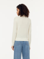 100% Wool Half Button Turtleneck Women Sweater GOELIA