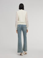 Tencel Wool Blend Lace Patchwork Women Knit Top GOELIA