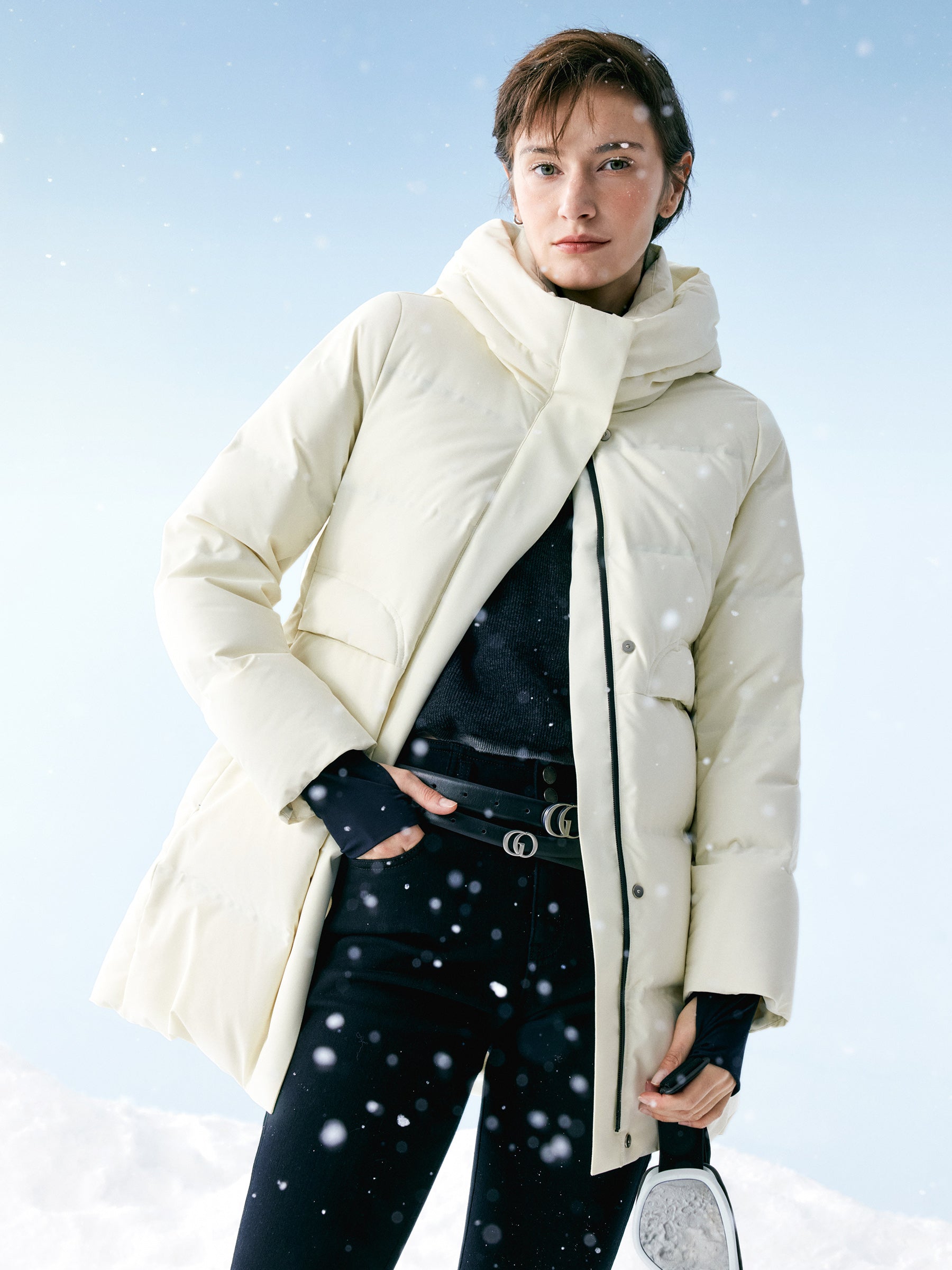 Thermal Tech Back Hooded Goose Down Coat GOELIA