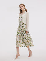 Wavy Trim Tie Front Women Cardigan GOELIA