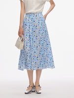 19MM Mulberry Silk Floral Print Skirt GOELIA