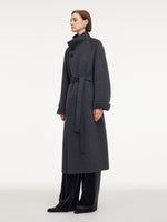 100% Wool Double-Faced Unisex Self-Tie Belt Overcoat GOELIA