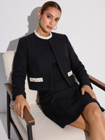 Pre-Order Cotton Blend Cropped Jacket And Ruffle Sleeveless Mini Dress Two-Piece Set GOELIA