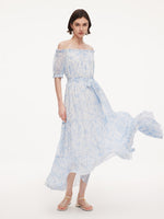 10MM Mulberry Silk Convertible Neck Women Belted Maxi Dress GOELIA