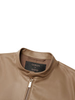 PU Leather H-Line Zip-Up Unisex Jacket GOELIA