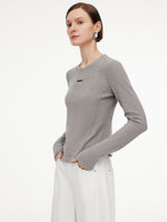 Stretch Round Neck Women Long Sleeve T-Shirt GOELIA