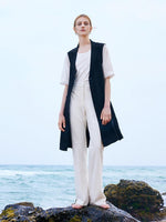 Acetate Notched Lapel Double-Breasted Mini Dress GOELIA