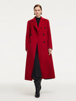 Cashmere Wool Blend Notched Collar Double-Faced Women Overcoat GOELIA