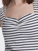 Striped Knitted Camisole With Detachable Bra Pads GOELIA
