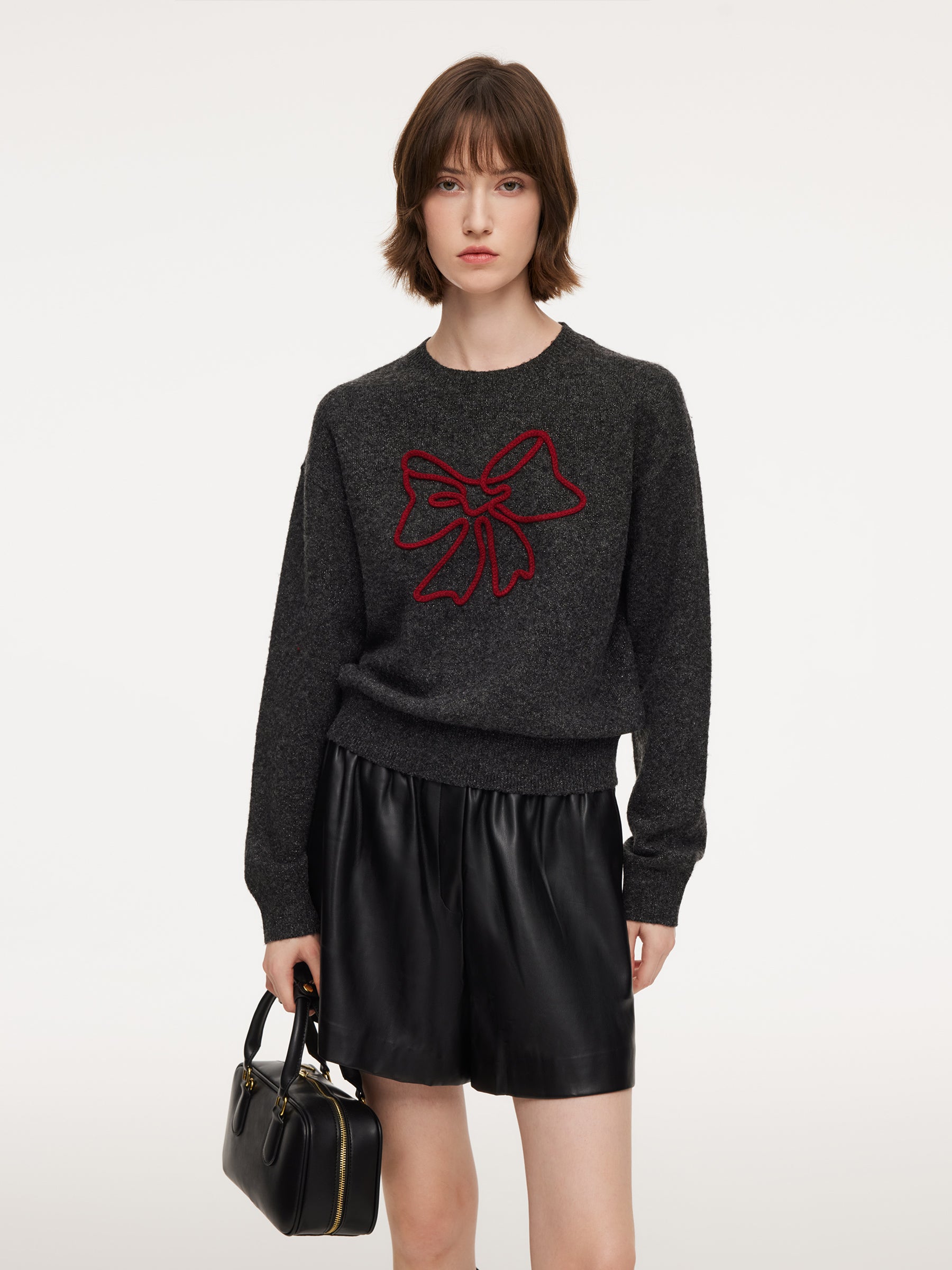 Bowknot Round Neck Women Sweater GOELIA