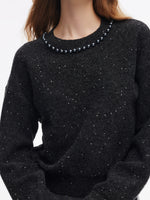 Sequins Beaded Round Neck Women Sweater GOELIA