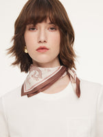 100% Mulberry Silk Paisley Print Women Scarf GOELIA