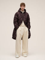 Diamond Quilted Hooded Unisex Long Goose Down Coat GOELIA
