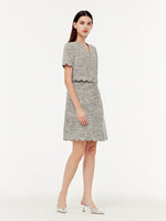 Faux Two-Piece Scallop Hem Women Mini Dress GOELIA