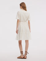 Tencel Blend Embroidered Women Midi Dress GOELIA