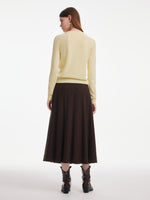 100% Merino Wool Women A-Line Skirt GOELIA