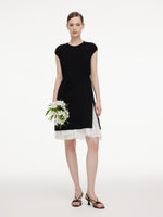 Tencel Blend Knit Two-Piece Dress Set With Slip Inner & Belt GOELIA