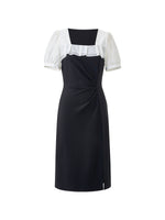 Color Block Square Neck Women Knit Mini Dress GOELIA