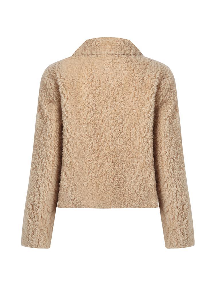 Beige Pure Wool Short Jacket GOELIA