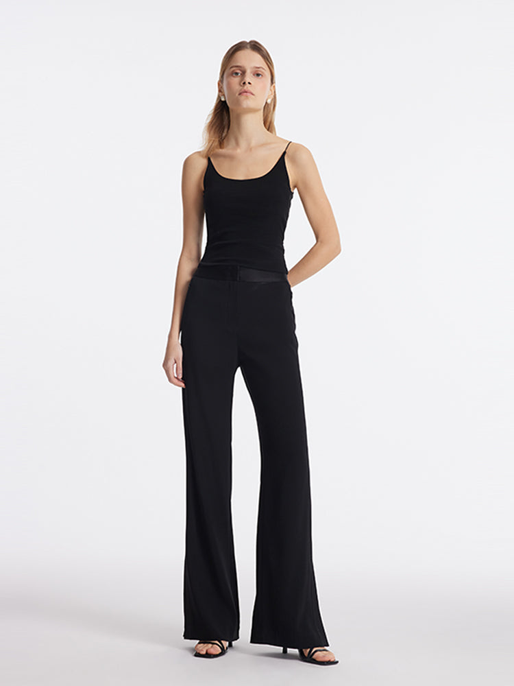 Triacetate Micro-Flared Slit Women Pants GOELIA
