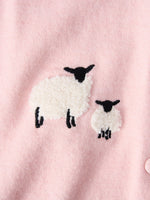 Textured Sheep Embroidered Women Cardigan GOELIA
