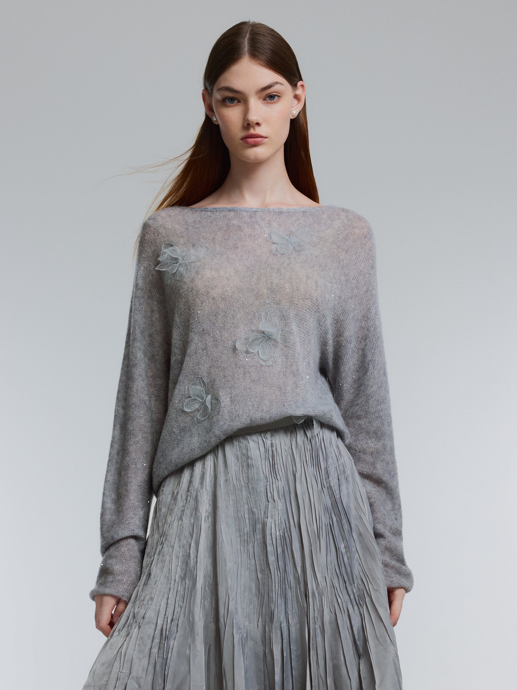 [Preview] Wool Lyocell Blend 3D Butterfly Women Sweater GOELIA