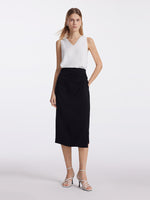 Triacetate Slit Ruched Women Half Skirt GOELIA