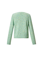 Melange Green Single Breasted Women Cardigan GOELIA