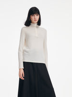 [Preview] Cashmere Wool Blend Convertible High Neck Women Sweater GOELIA