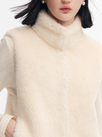 [Preview] 100% Shearling Wool Stand Collar Women Vest GOELIA