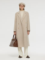 Wool Cashmere Herringbone Double-Faced Unisex Coat GOELIA