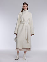 [Preview] Camel Hair Wool Silk Blend Double-Faced Women Wrap Overcoat GOELIA