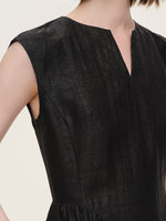 18MM Gambiered Canton Gauze Women Cap Sleeve Maxi Dress GOELIA