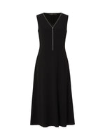 Triacetate Blend V-Neck Women Sleeveless Maxi Dress GOELIA